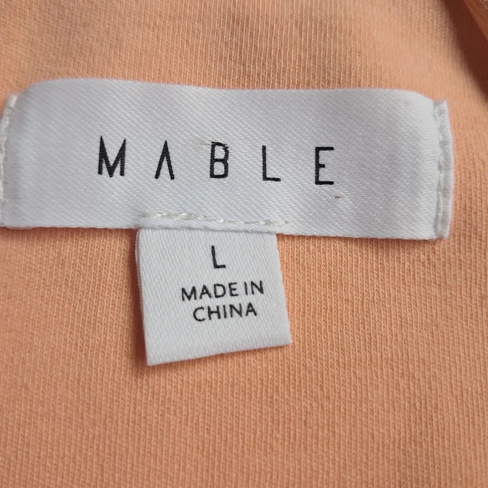 Mable Side Wrap Mini Dress Built In Shorts Large Apricot Cotton/Spandex